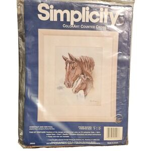 Simplicity ColorArt Counted Cross Stitch Kit Chestnut And Her Foal